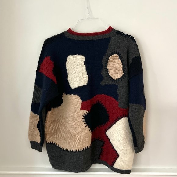 100% Wool knit Abstract Sweater Womens M/L - Picture 5 of 7